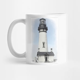 Yaquina Head Lighthouse In Watercolor Mug